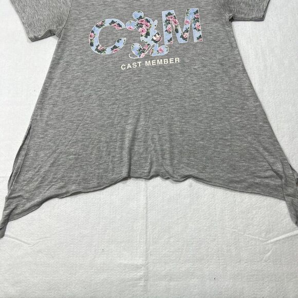 Disney Cast Exclusive Collection Women's Large Short Sleeve Gray Floral T Shirt - Picture 6 of 12